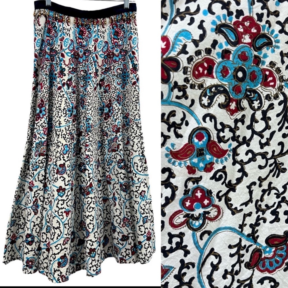 Vintage Coldwater Creek Paisley Maxi Broom Skirt